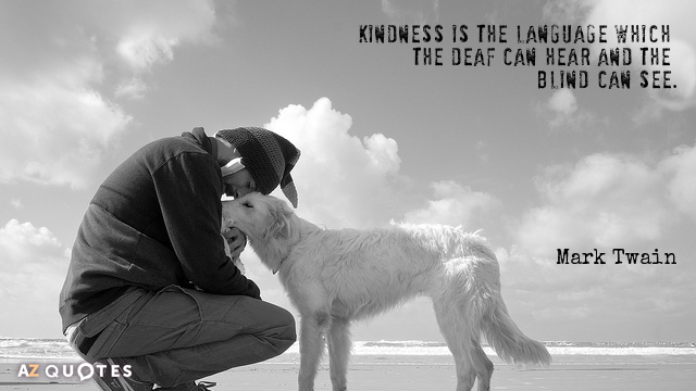 Mark Twain cita: La bondad es el lenguaje que los sordos oyen y los ciegos...