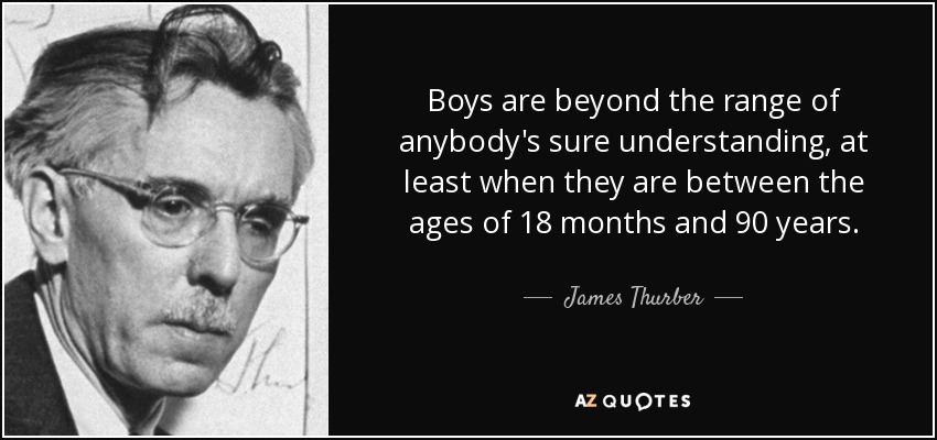 Los niños están más allá del alcance de la comprensión segura de cualquiera, al menos cuando tienen entre 18 meses y 90 años. - James Thurber