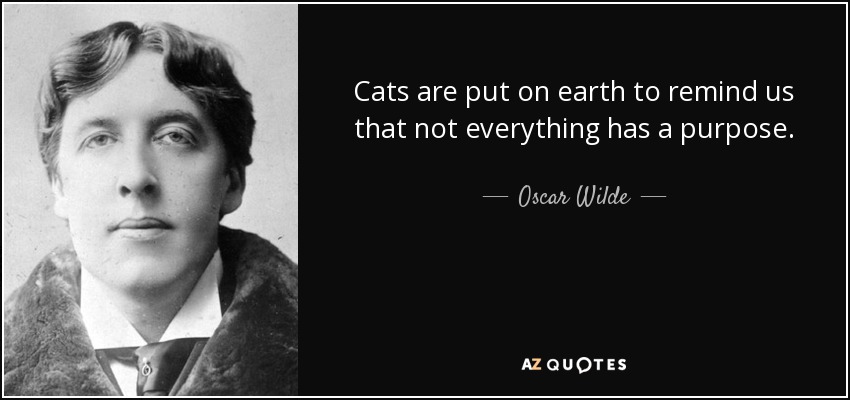 Los gatos están en la Tierra para recordarnos que no todo tiene un propósito. - Oscar Wilde