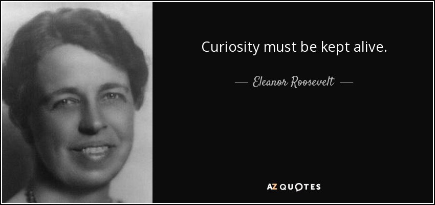 Hay que mantener viva la curiosidad. - Eleanor Roosevelt