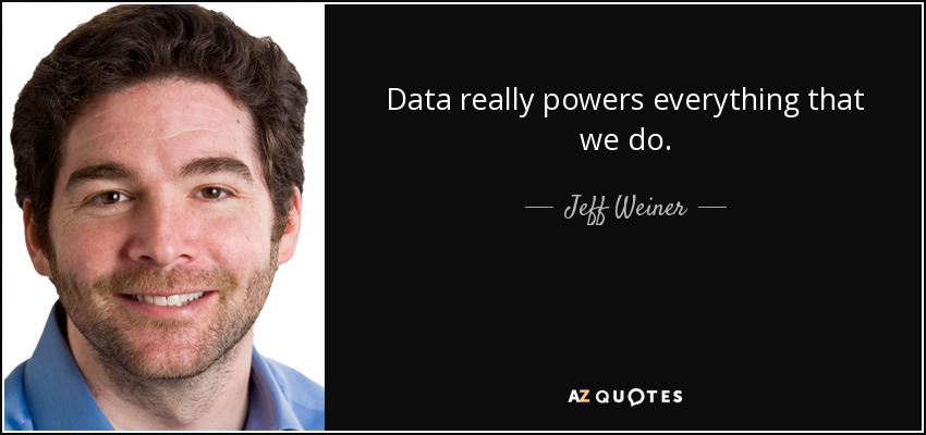 Data really powers everything that we do. - Jeff Weiner