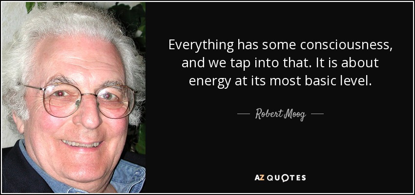 Everything has some consciousness, and we tap into that. It is about energy at its most basic level. - Robert Moog