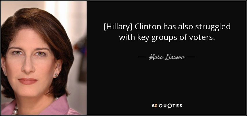 [Hillary] Clinton has also struggled with key groups of voters. - Mara Liasson