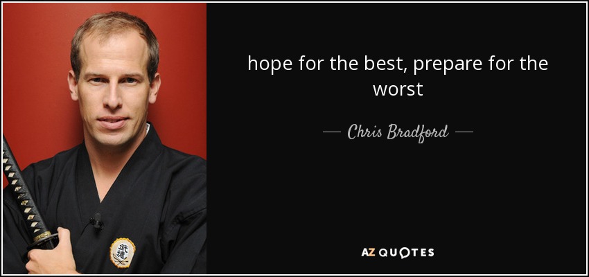 hope for the best, prepare for the worst - Chris Bradford