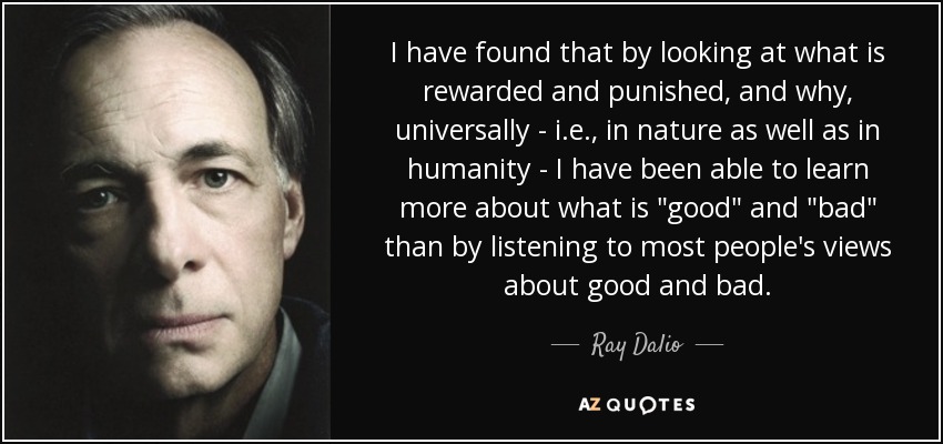 I have found that by looking at what is rewarded and punished, and why, universally - i.e., in nature as well as in humanity - I have been able to learn more about what is 