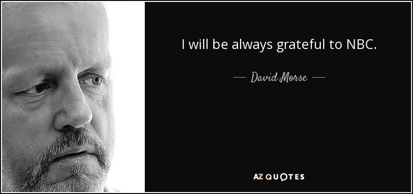 Siempre estaré agradecido a la NBC. - David Morse
