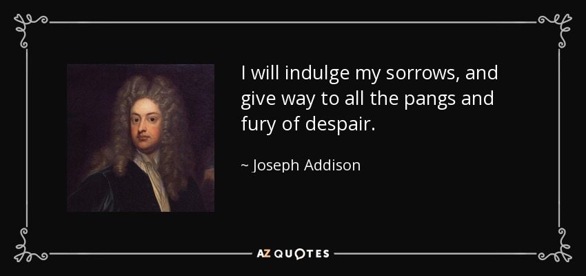 Complaceré mis penas, y daré paso a todos los dolores y furia de la desesperación. - Joseph Addison