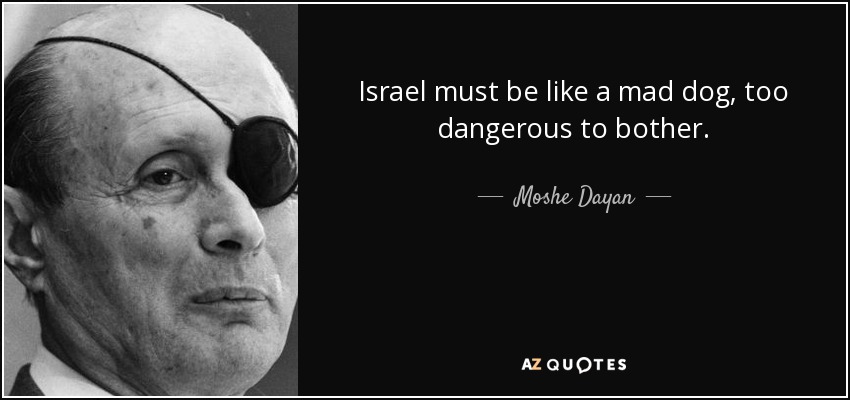 Israel must be like a mad dog, too dangerous to bother. - Moshe Dayan