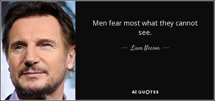 Los hombres temen más lo que no pueden ver. - Liam Neeson