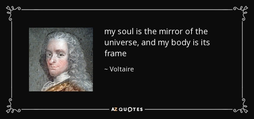 my soul is the mirror of the universe, and my body is its frame - Voltaire