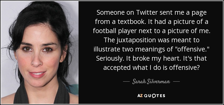 Someone on Twitter sent me a page from a textbook. It had a picture of a football player next to a picture of me. The juxtaposition was meant to illustrate two meanings of 