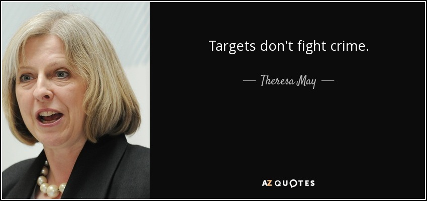 Targets don't fight crime. - Theresa May