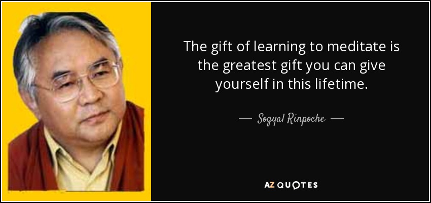 The gift of learning to meditate is the greatest gift you can give yourself in this lifetime. - Sogyal Rinpoche