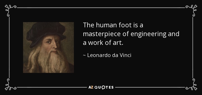 El pie humano es una obra maestra de la ingeniería y una obra de arte. - Leonardo da Vinci