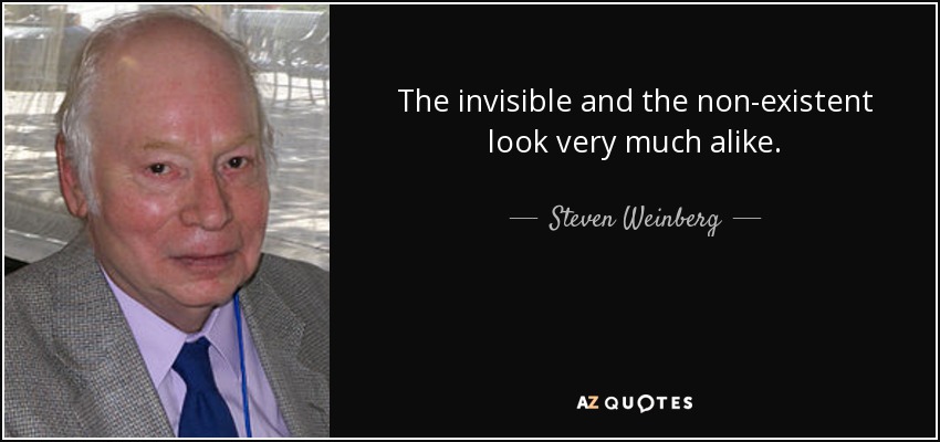 The invisible and the non-existent look very much alike. - Steven Weinberg