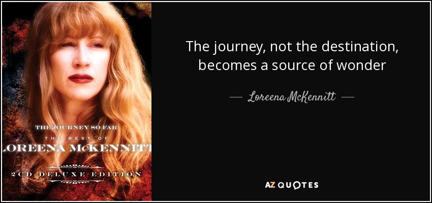 The journey, not the destination, becomes a source of wonder - Loreena McKennitt