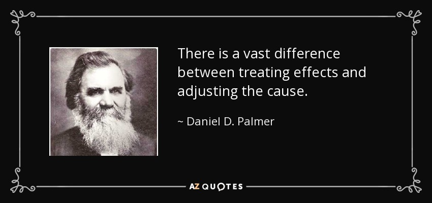 There is a vast difference between treating effects and adjusting the cause. - Daniel D. Palmer