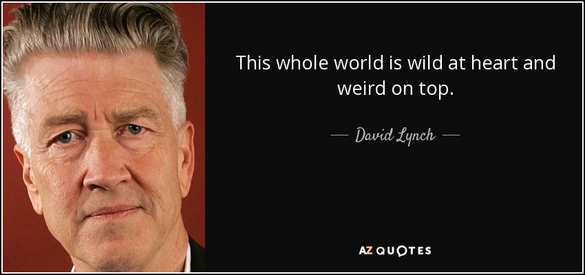 Todo este mundo es salvaje por dentro y raro por fuera. - David Lynch
