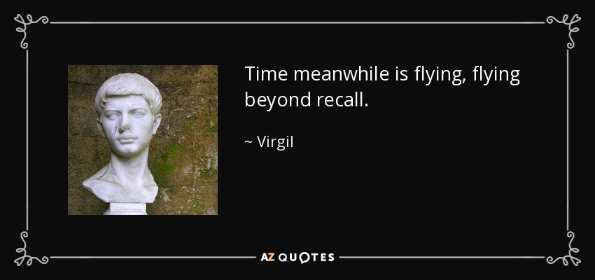 Time meanwhile is flying, flying beyond recall. - Virgil