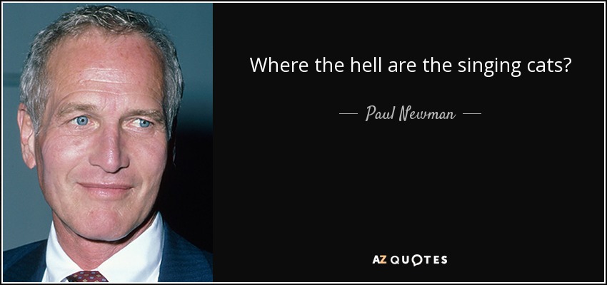 Where the hell are the singing cats? - Paul Newman