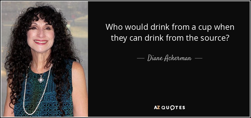 Who would drink from a cup when they can drink from the source? - Diane Ackerman