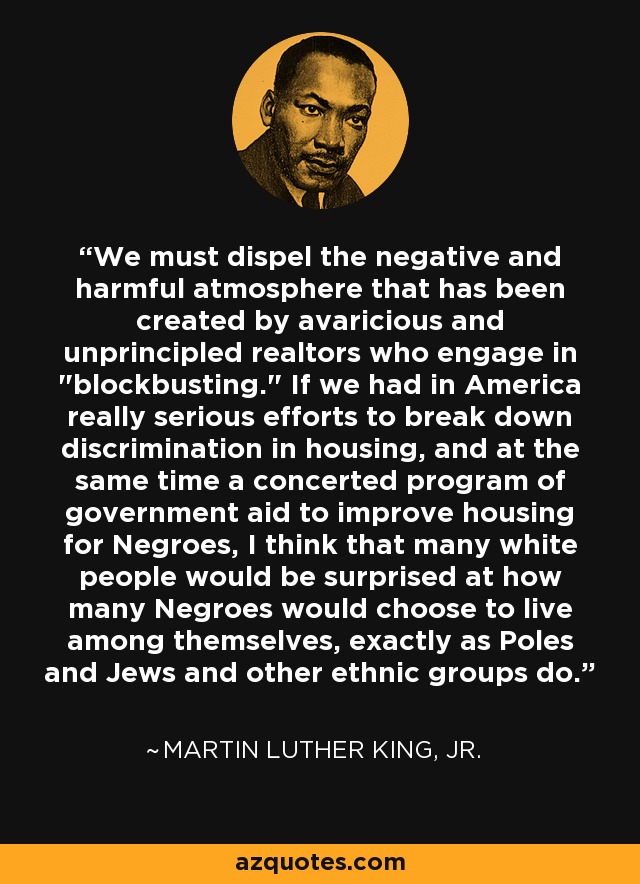 We must dispel the negative and harmful atmosphere that has been created by avaricious and unprincipled realtors who engage in 