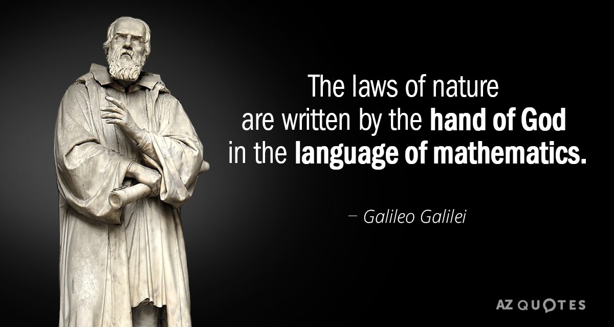 Cita de Galileo Galilei: Las leyes de la naturaleza están escritas por la mano de Dios en...